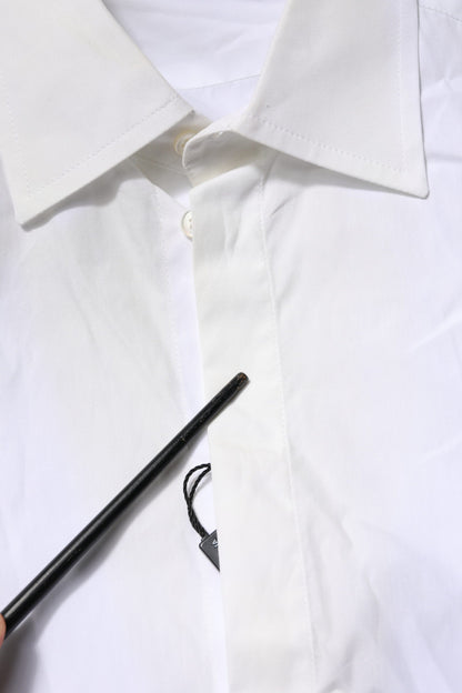 Dolce & Gabbana White Poplin Cotton Formal Men Dress Shirt
