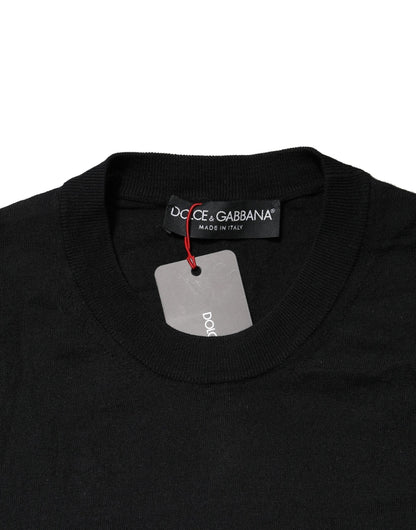 Dolce & Gabbana Black Long Sleeve Crew Neck Pullover Sweater
