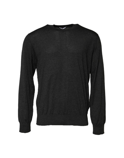 Dolce & Gabbana Gray Long Sleeve Crew Neck Pullover Sweater