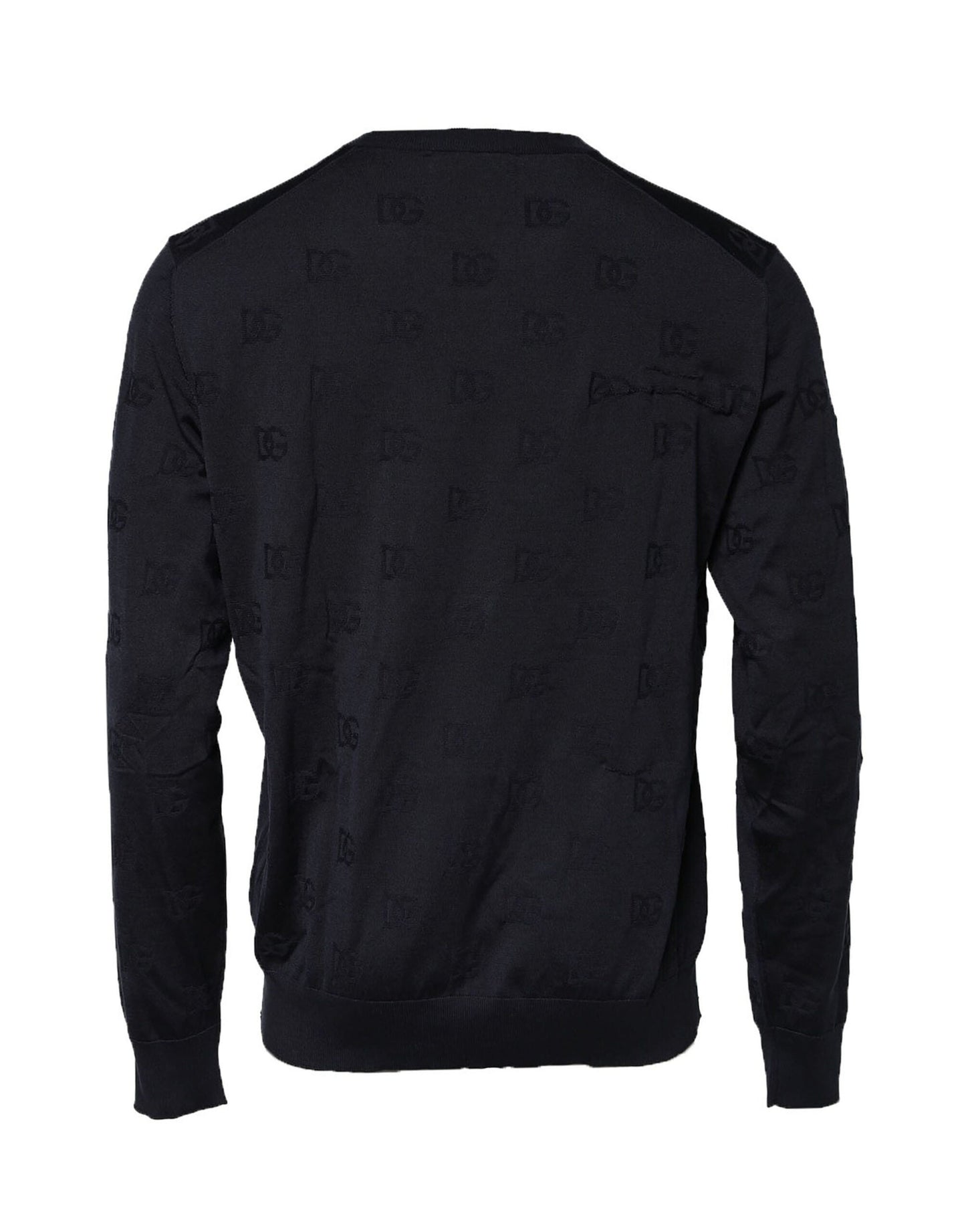 Dolce & Gabbana Black Silk Crew Neck Sweatshirt Sweater