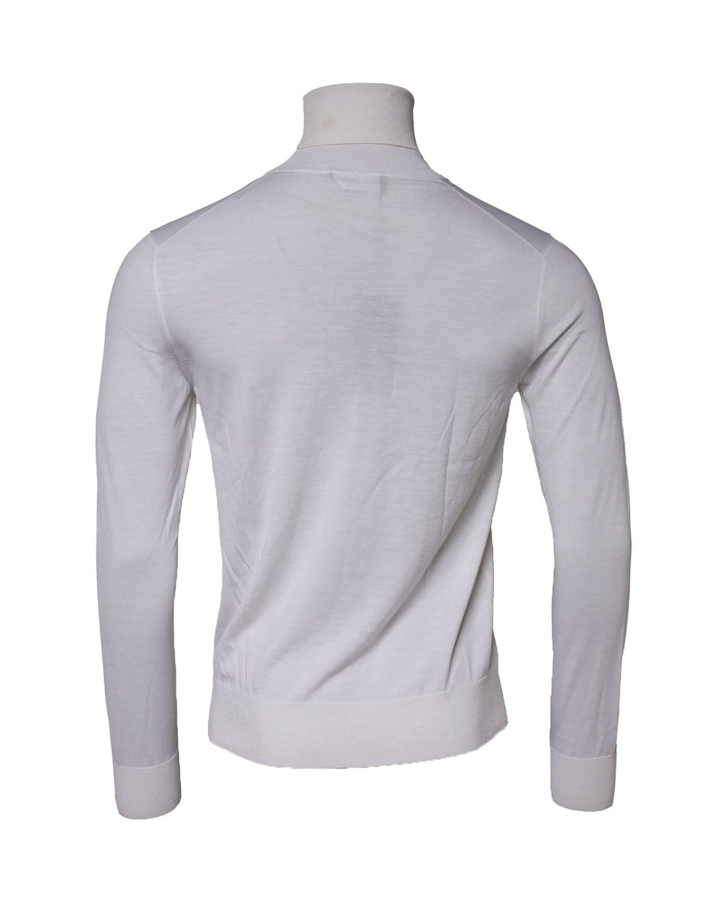 Dolce & Gabbana White Wool Turtleneck Men Sweatshirt Sweater