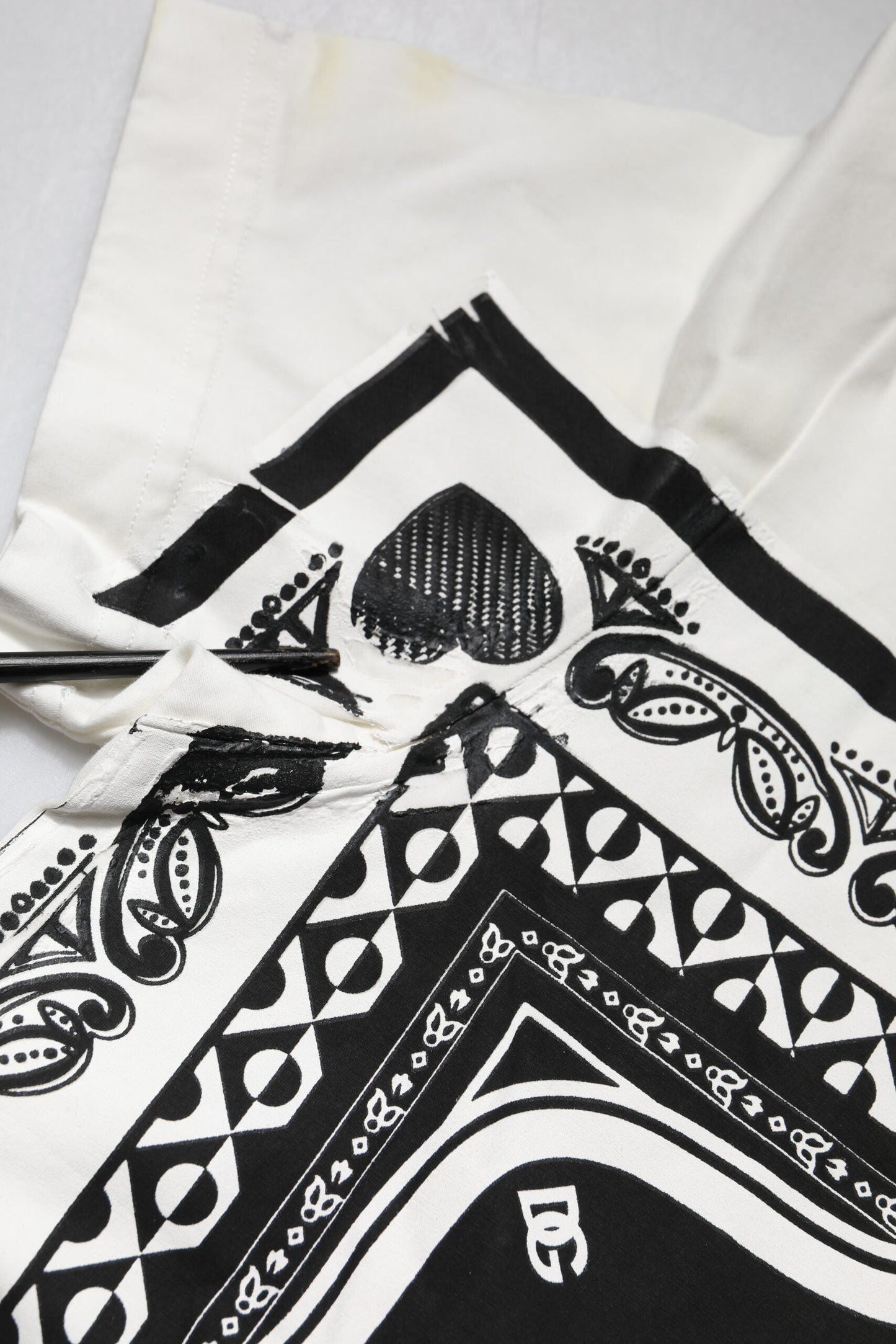 Dolce & Gabbana White Bandana Crew Neck Short Sleeves T-shirt