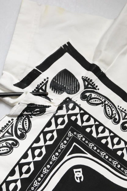 Dolce & Gabbana White Bandana Crew Neck Short Sleeves T-shirt