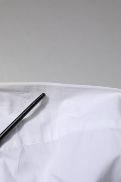 Dolce & Gabbana White Cotton GOLD Long Sleeves Formal Shirt