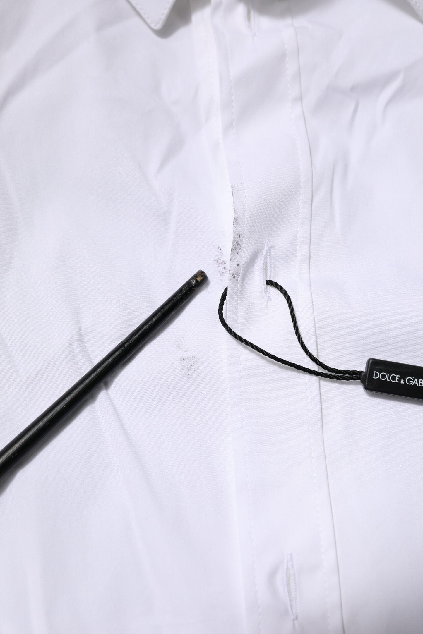 Dolce & Gabbana White Cotton GOLD Long Sleeves Formal Shirt