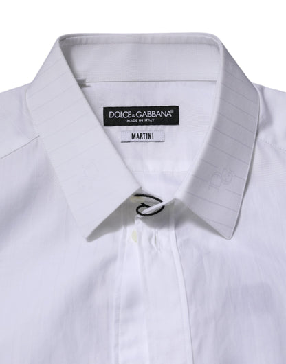 Dolce & Gabbana White Cotton MARTINI Long Sleeve Formal Shirt