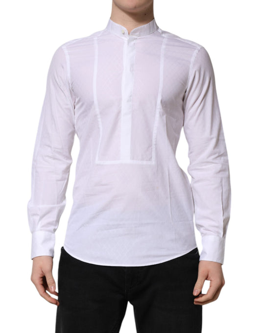 Dolce & Gabbana White Cotton Slim Long Sleeves Formal Shirt