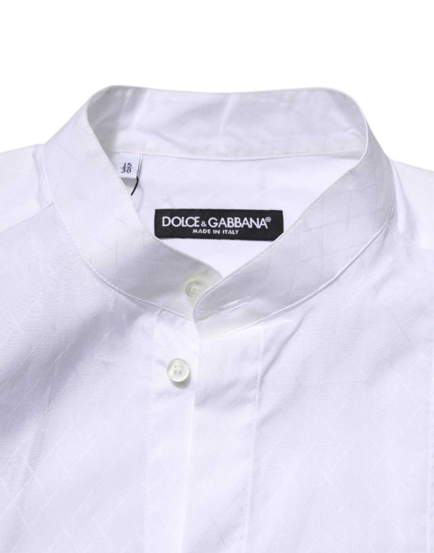 Dolce & Gabbana White Cotton Slim Long Sleeves Formal Shirt