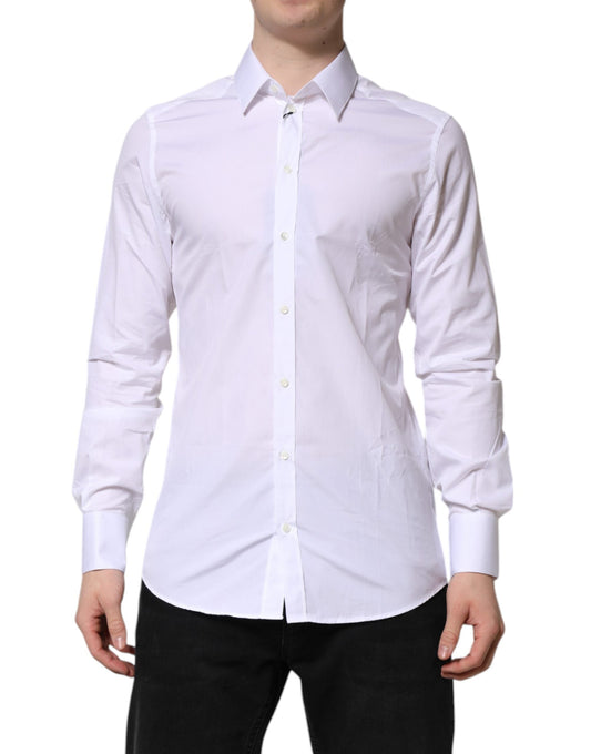 Dolce & Gabbana White GOLD Long Sleeves Dress Formal Shirt