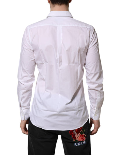 Dolce & Gabbana White Collared Long Sleeves Dress Formal Shirt