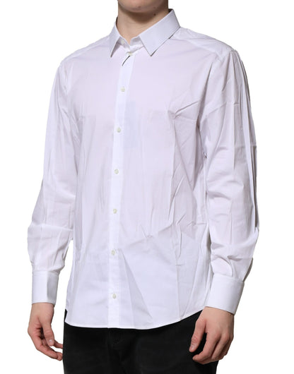 Dolce & Gabbana White GOLD Long Sleeves Dress Formal Shirt