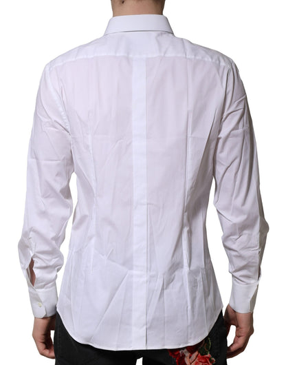 Dolce & Gabbana White GOLD Long Sleeves Dress Formal Shirt