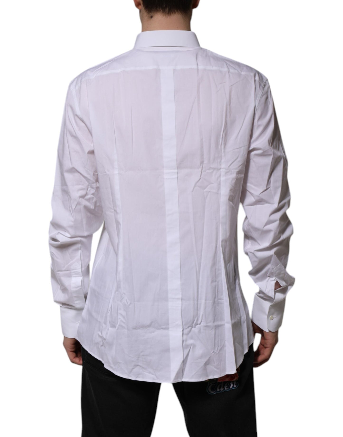 Dolce & Gabbana White GOLD Long Sleeve Dress Formal Shirt