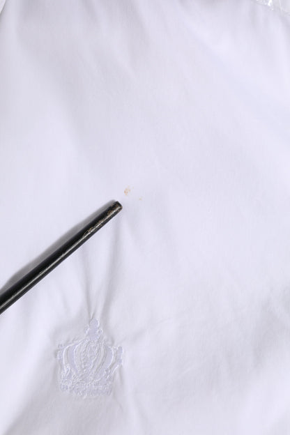 Dolce & Gabbana White GOLD Cotton Men Dress Formal Shirt