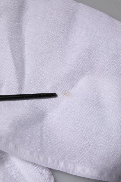 Dolce & Gabbana White Linen Long Sleeves Casual Men Shirt