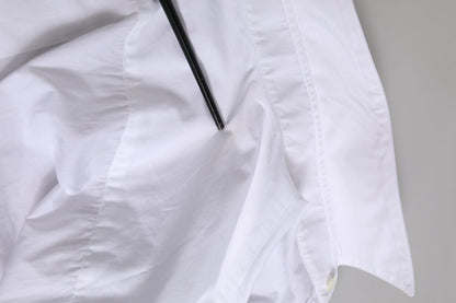 Dolce & Gabbana White GOLD Cotton Poplin Dress Formal Shirt