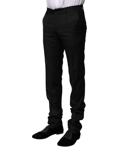 Dolce & Gabbana Black Wool Formal Men Slim Pants