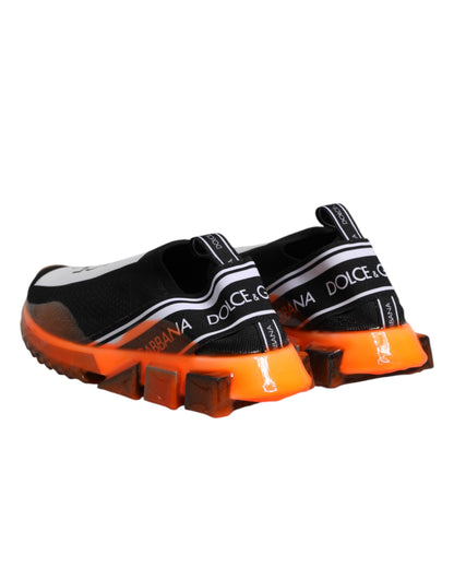 Dolce & Gabbana Black White Slip On Sorrento Sneakers Shoes