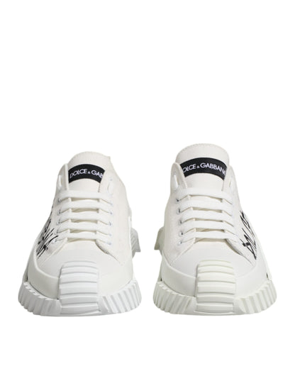 Dolce & Gabbana White Cotton NS1 Low Top Sneakers Shoes