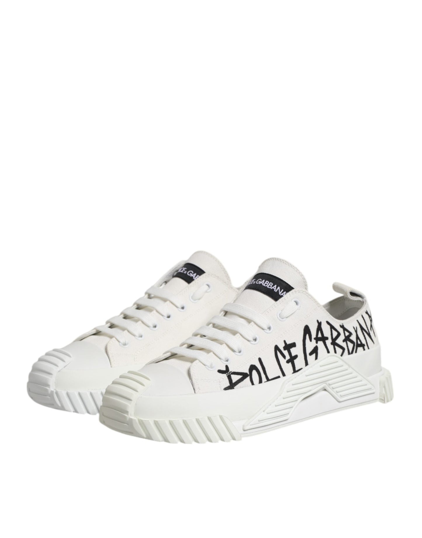 Dolce & Gabbana White Cotton NS1 Low Top Sneakers Shoes