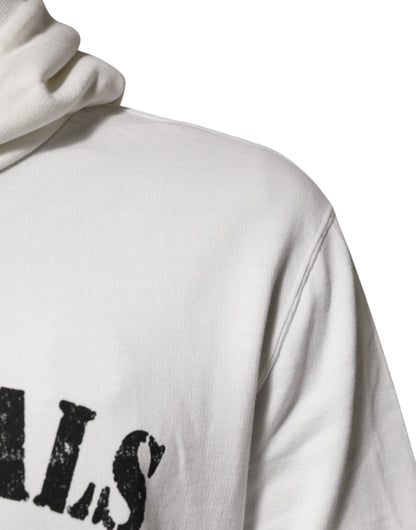 Dolce & Gabbana White Cotton DG ROYAL Print Hooded Sweater