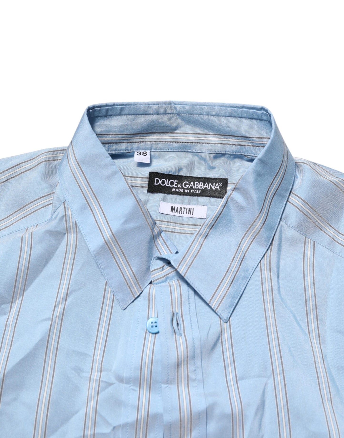 Dolce & Gabbana Blue Striped MARTINI Long Sleeves Dress Shirt