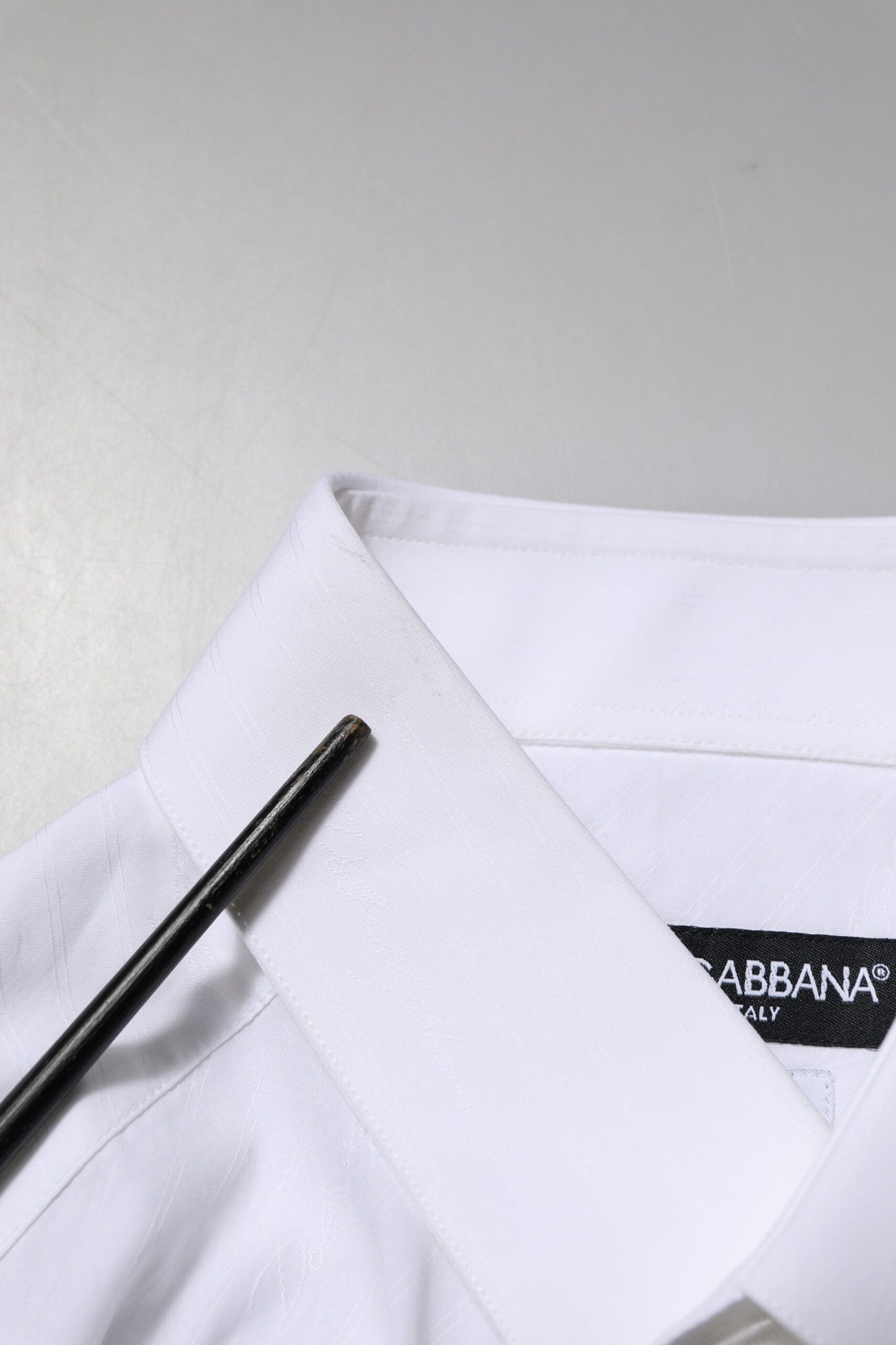 Dolce & Gabbana White Cotton MARTINI Long Sleeve Dress Shirt
