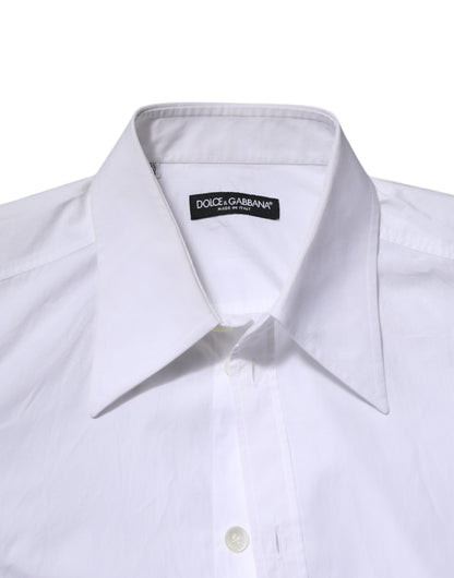 Dolce & Gabbana White Cotton Long Sleeves Dress Shirt
