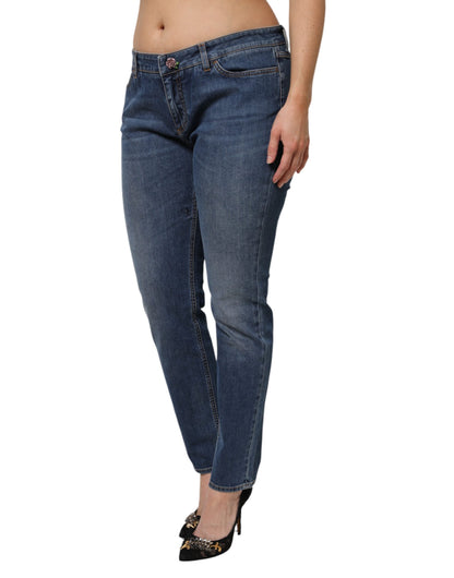 Dolce & Gabbana Blue Low Waist Cotton Skinny Denim Jeans