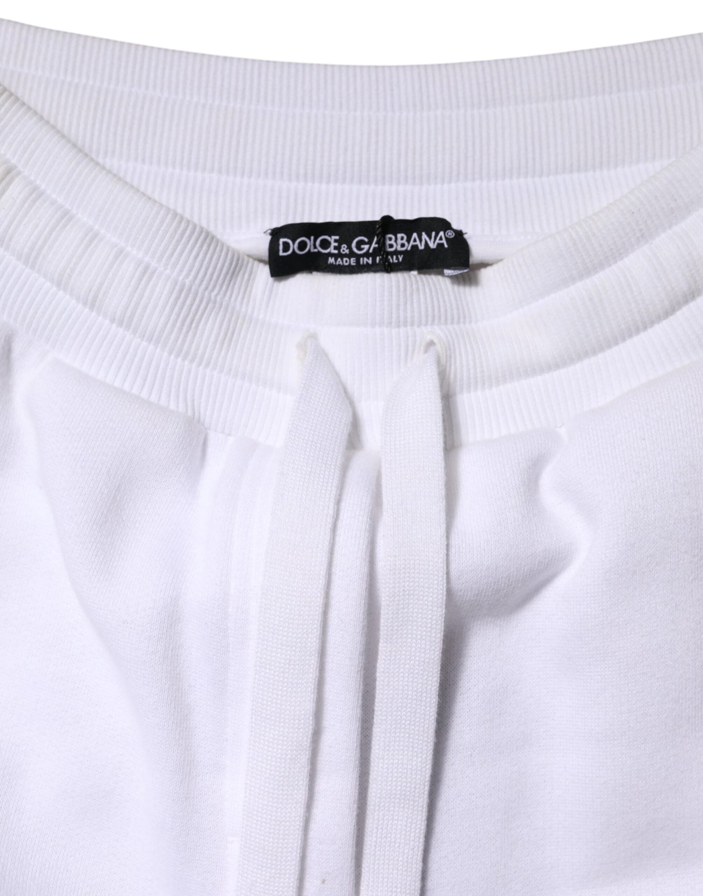 Dolce & Gabbana White Cotton Stretch Jogger Sweatpants Pants