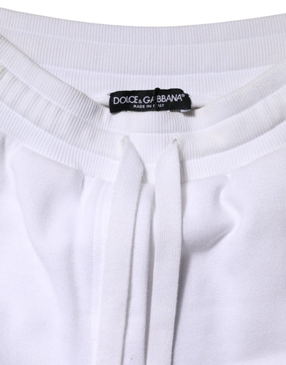Dolce & Gabbana White Cotton Stretch Jogger Sweatpants Pants