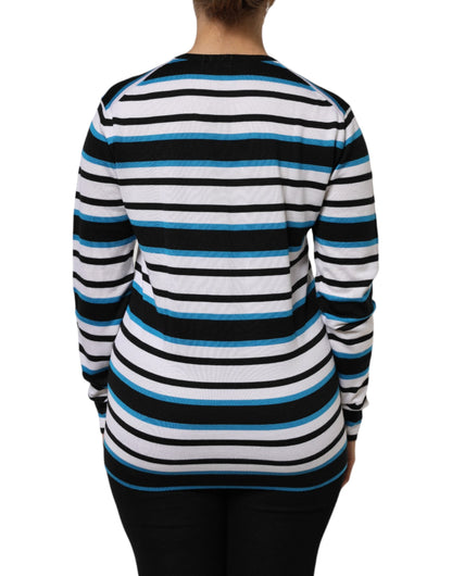 Dolce & Gabbana Multicolor Stripes Long Sleeves V-neck Top