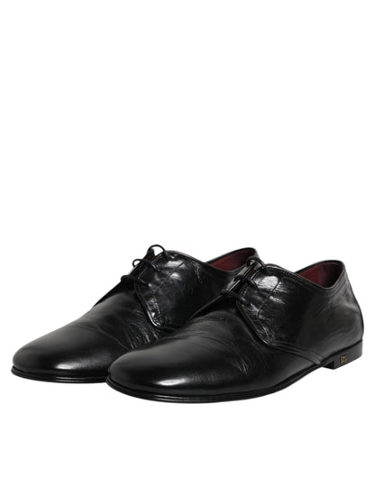 Dolce & Gabbana Black Leather Lace Up Derby Dress Formal Shoes