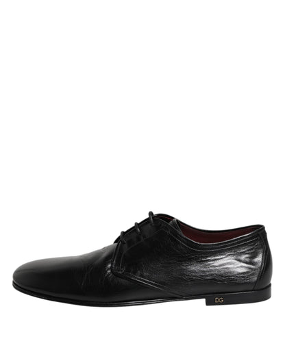 Dolce & Gabbana Black Leather Lace Up Derby Dress Formal Shoes