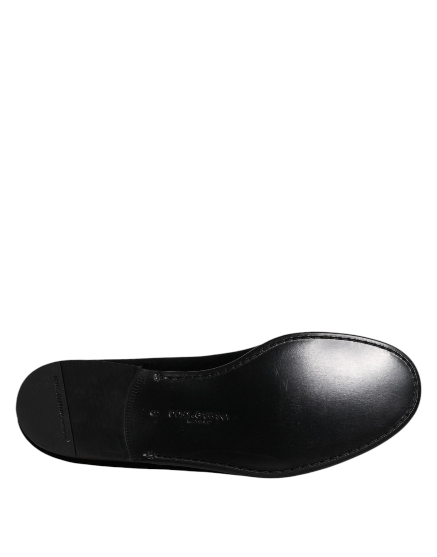Dolce & Gabbana Black Velvet Slip On Loafers Formal Shoes