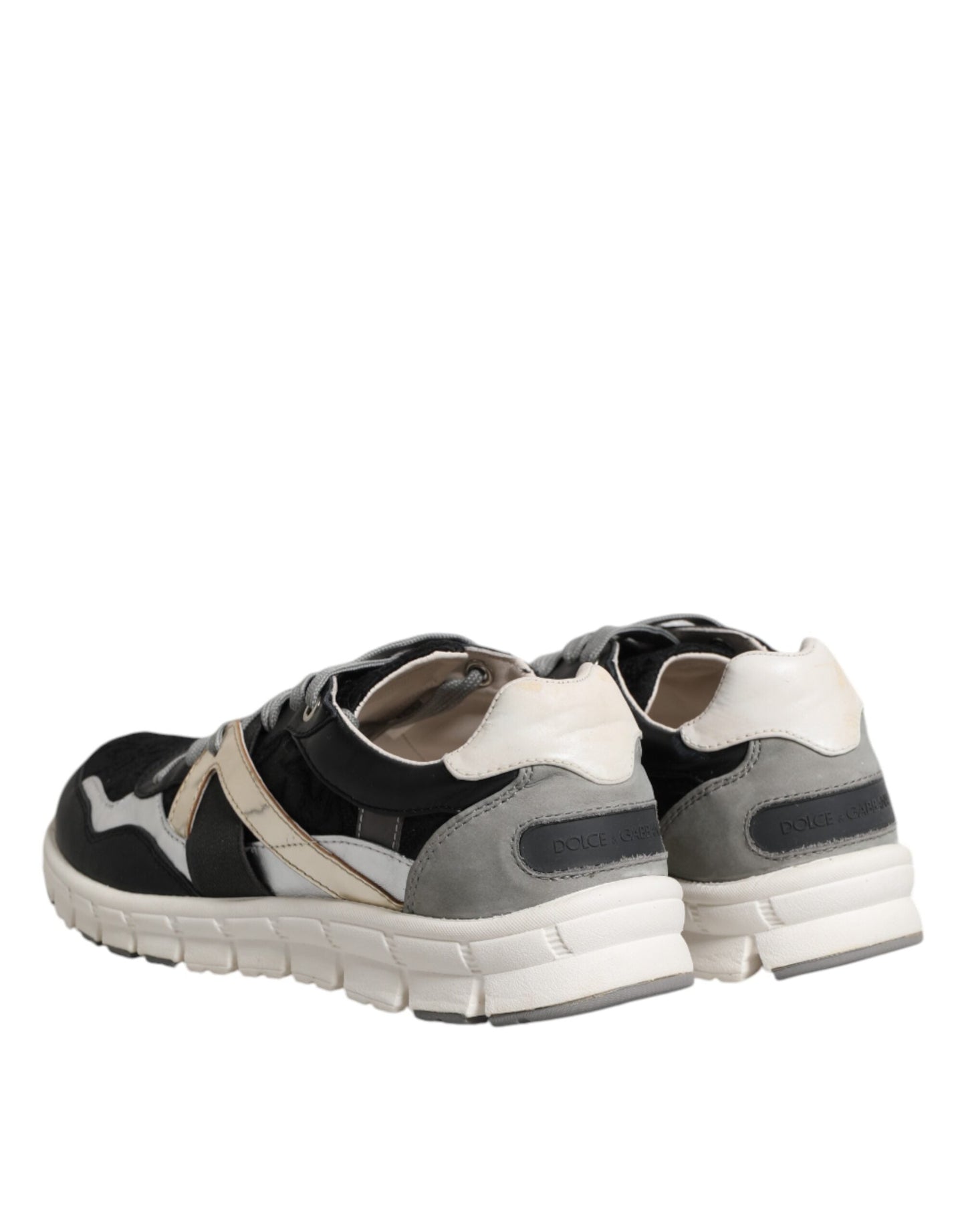 Dolce & Gabbana Multicolor Leather Suede Low Top Sneaker Shoes