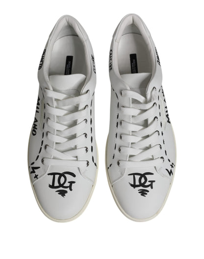 Dolce & Gabbana White London Calf Leather Men Sneakers Shoes