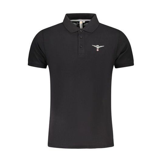 Accademia Militare Black Cotton Polo Shirt