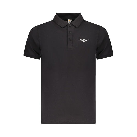 Accademia Militare Black Cotton Polo Shirt