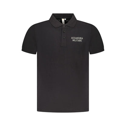 Accademia Militare Black Cotton Polo Shirt