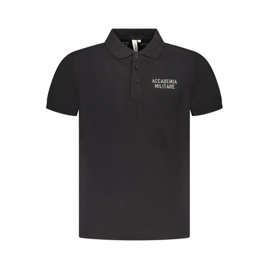 Accademia Militare Black Cotton Polo Shirt