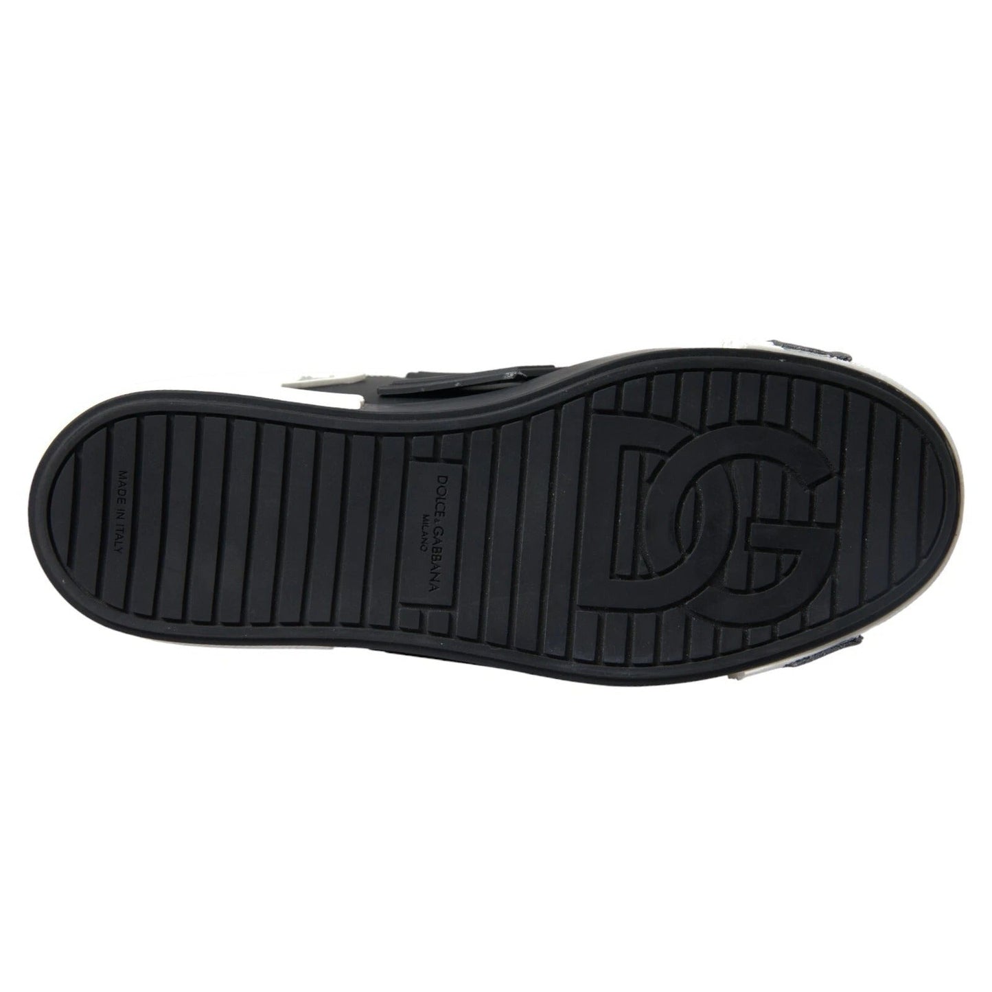 Dolce & Gabbana Black Leather Low Top Sneakers Portofino Shoes