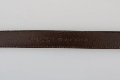 Dolce & Gabbana Blue Perforated Leather Gray Buckle Belt