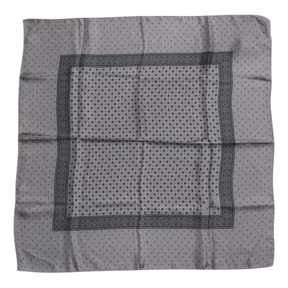 Dolce & Gabbana Gray Polka Dot Silk Square Men Foulard Scarf