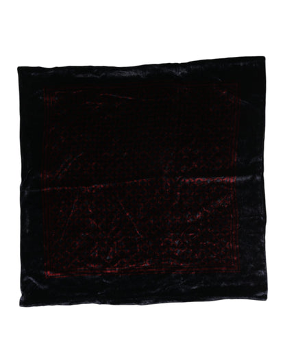 Dolce & Gabbana Black Red Viscose Square Men Foulard Scarf