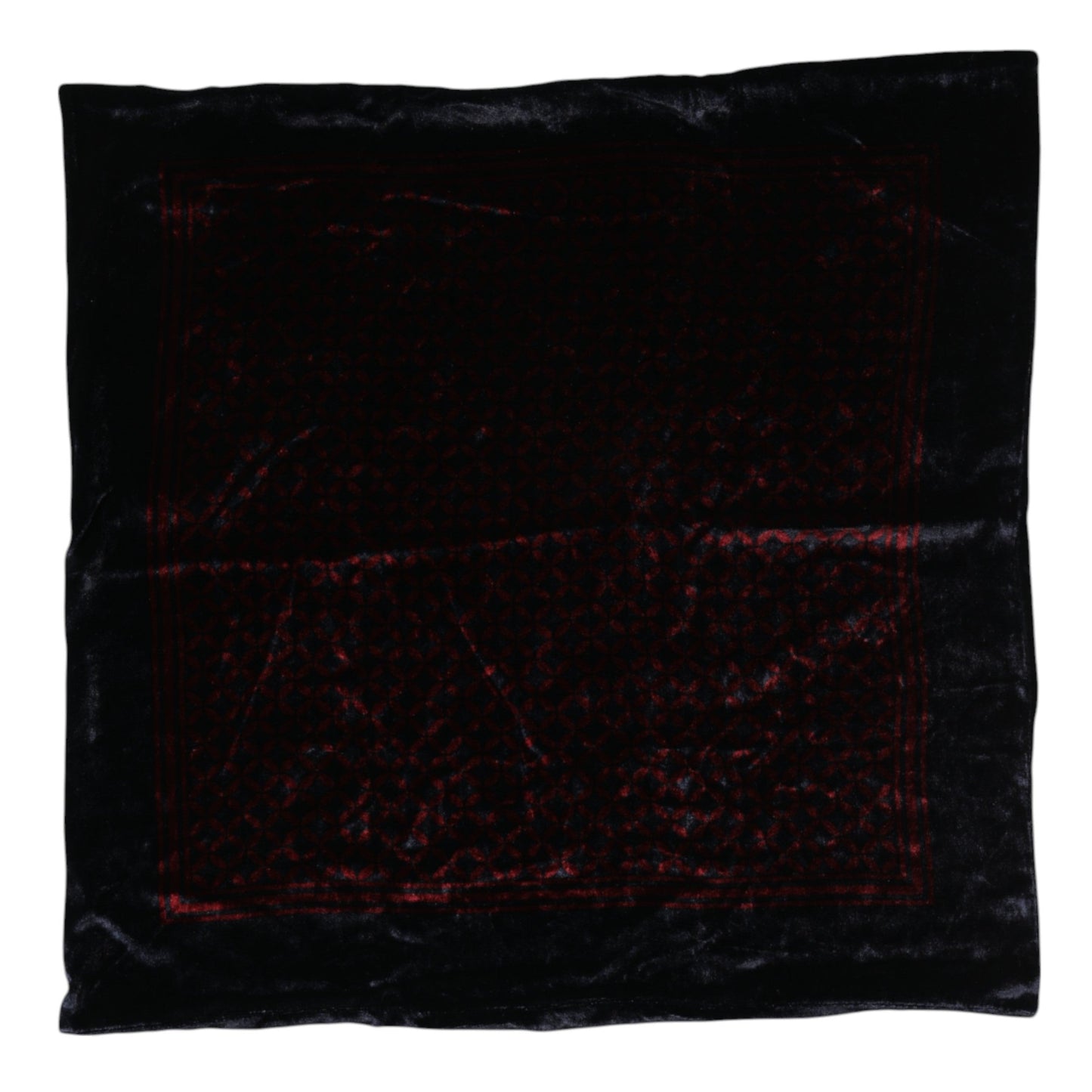 Dolce & Gabbana Black Red Viscose Square Men Foulard Scarf