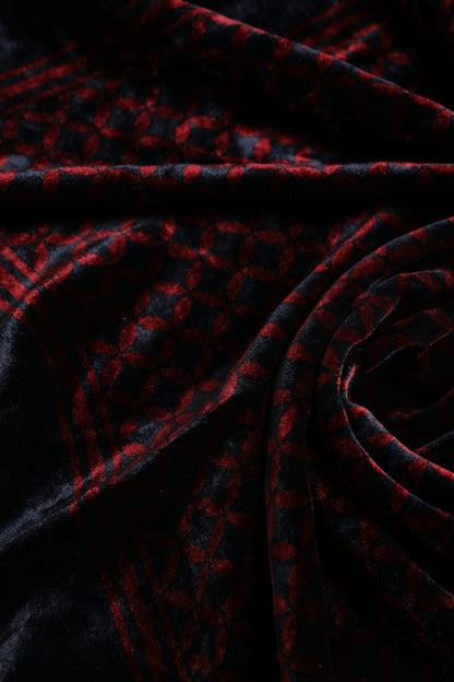 Dolce & Gabbana Black Red Viscose Square Men Foulard Scarf