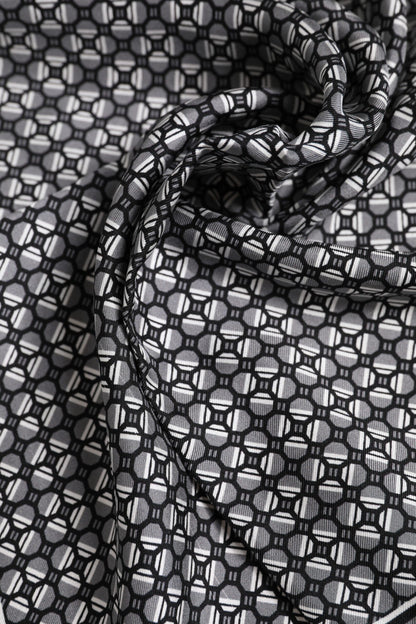 Dolce & Gabbana Black White Patterned Square Foulard Scarf