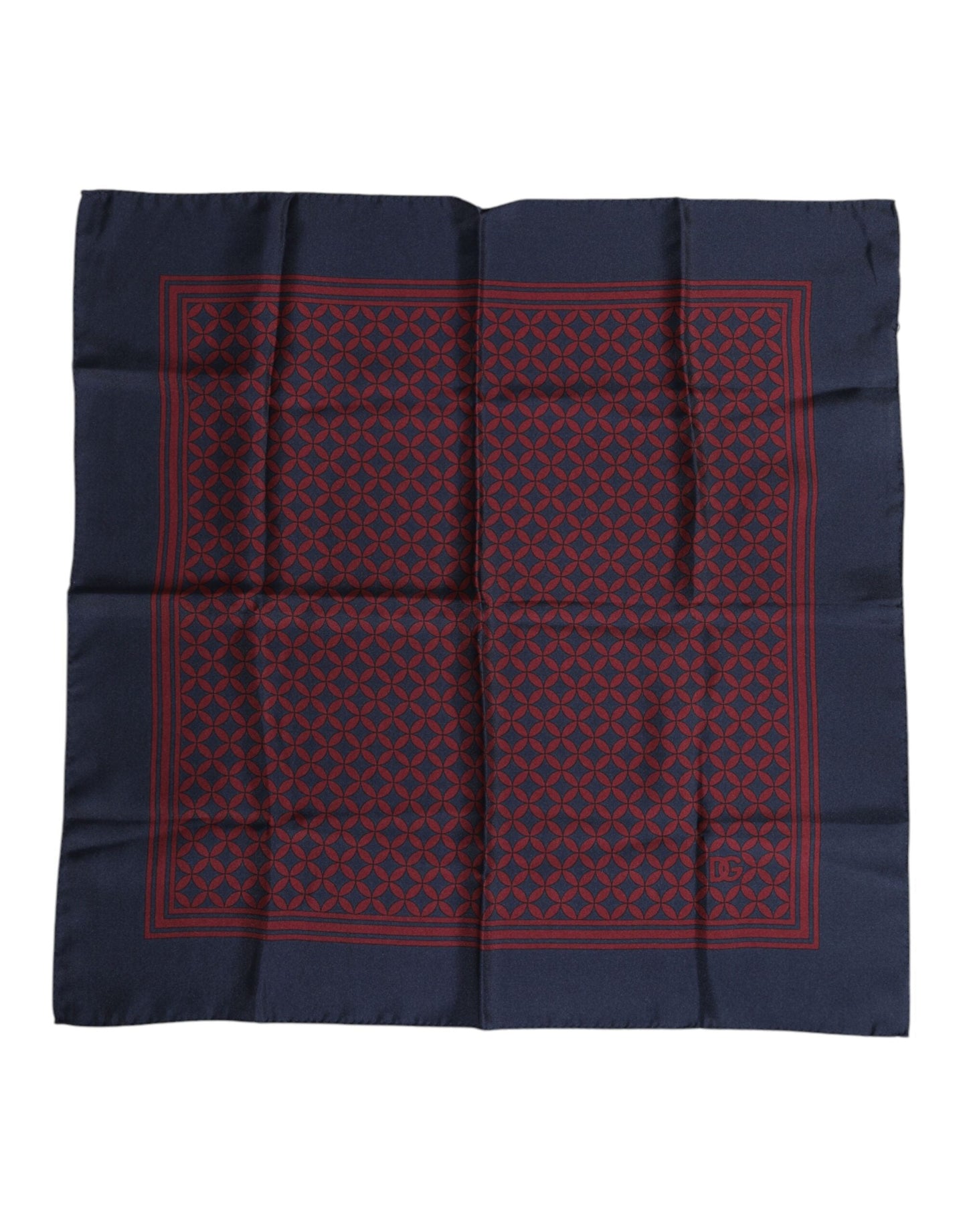 Dolce & Gabbana Red Blue Printed Silk Square Men Foulard Scarf