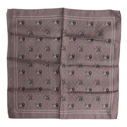 Dolce & Gabbana Brown Animal Print Square Foulard Scarf